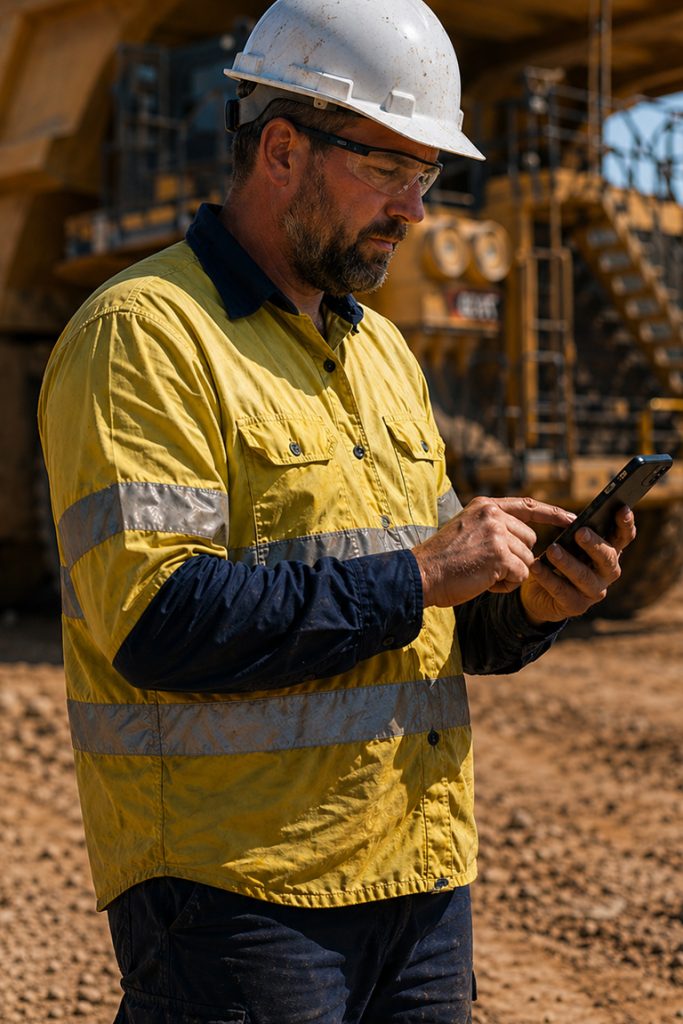 prestart inspection on mining haul truck