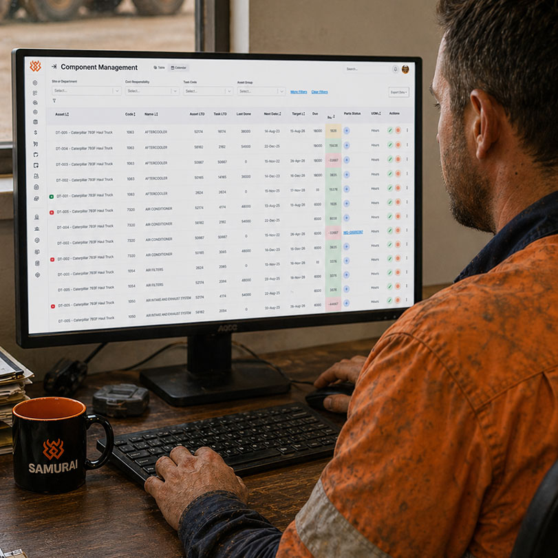 Maintenance planner at a CMMS terminal